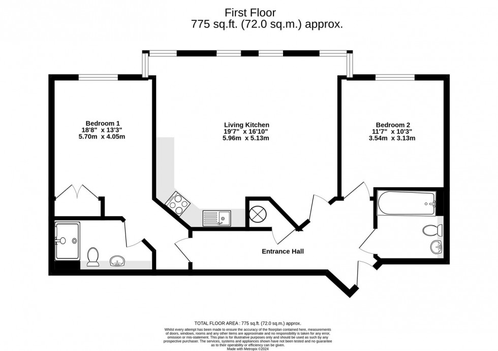 Floorplan for Esrick House, Hospital Fields Road