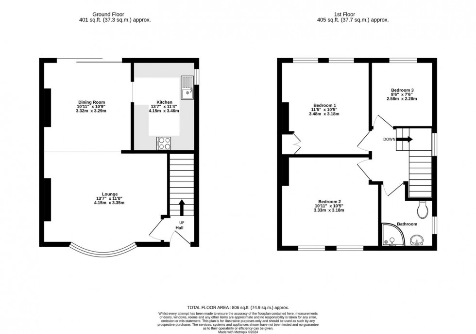 Floorplan for Tennyson Avenue, York