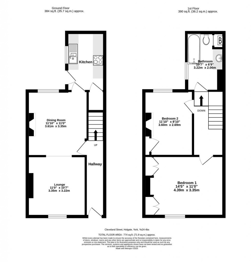 Floorplan for Cleveland Street, Holgate