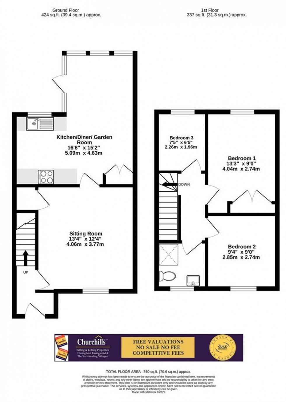 Floorplan for Half Moon Street, Linton On Ouse, York