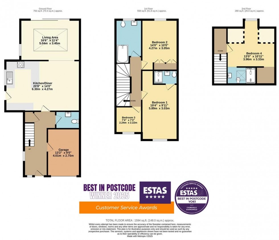 Floorplan for North End, Raskelf, York