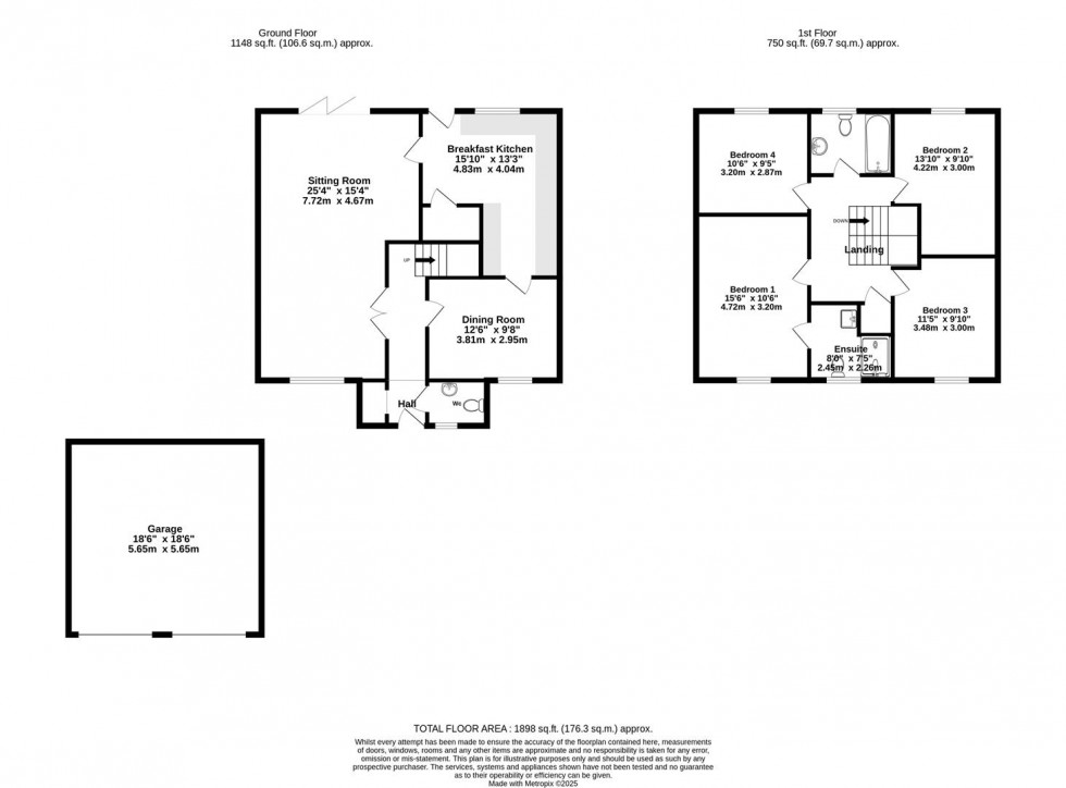 Floorplan for Dovecot Close, Wheldrake