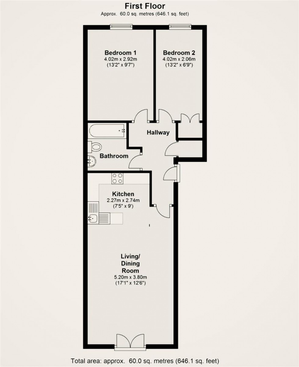 Floorplan for New Lane, Huntington, York