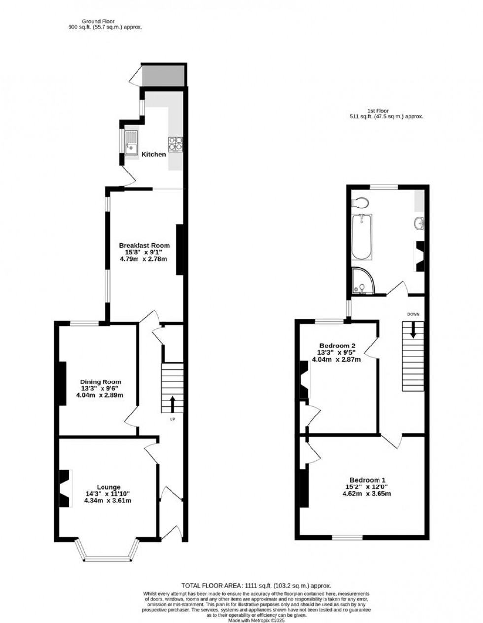 Floorplan for Lindley Street, York