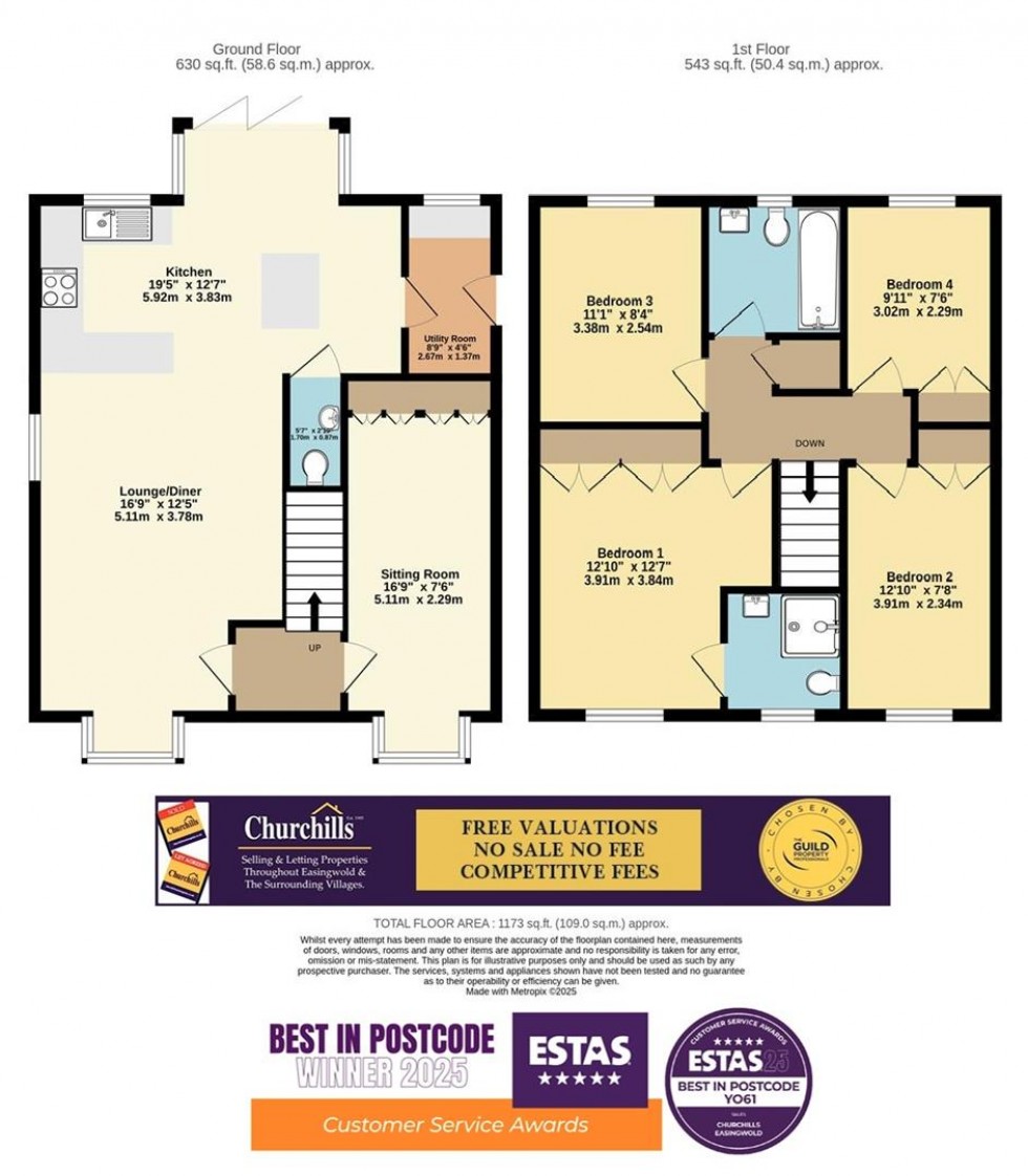 Floorplan for Regent Drive, Easingwold, York