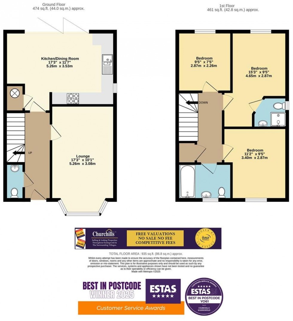 Floorplan for Thirsk Road, Easingwold, York