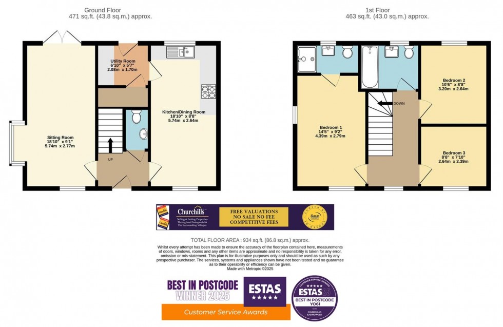 Floorplan for Thirsk Road, Easingwold