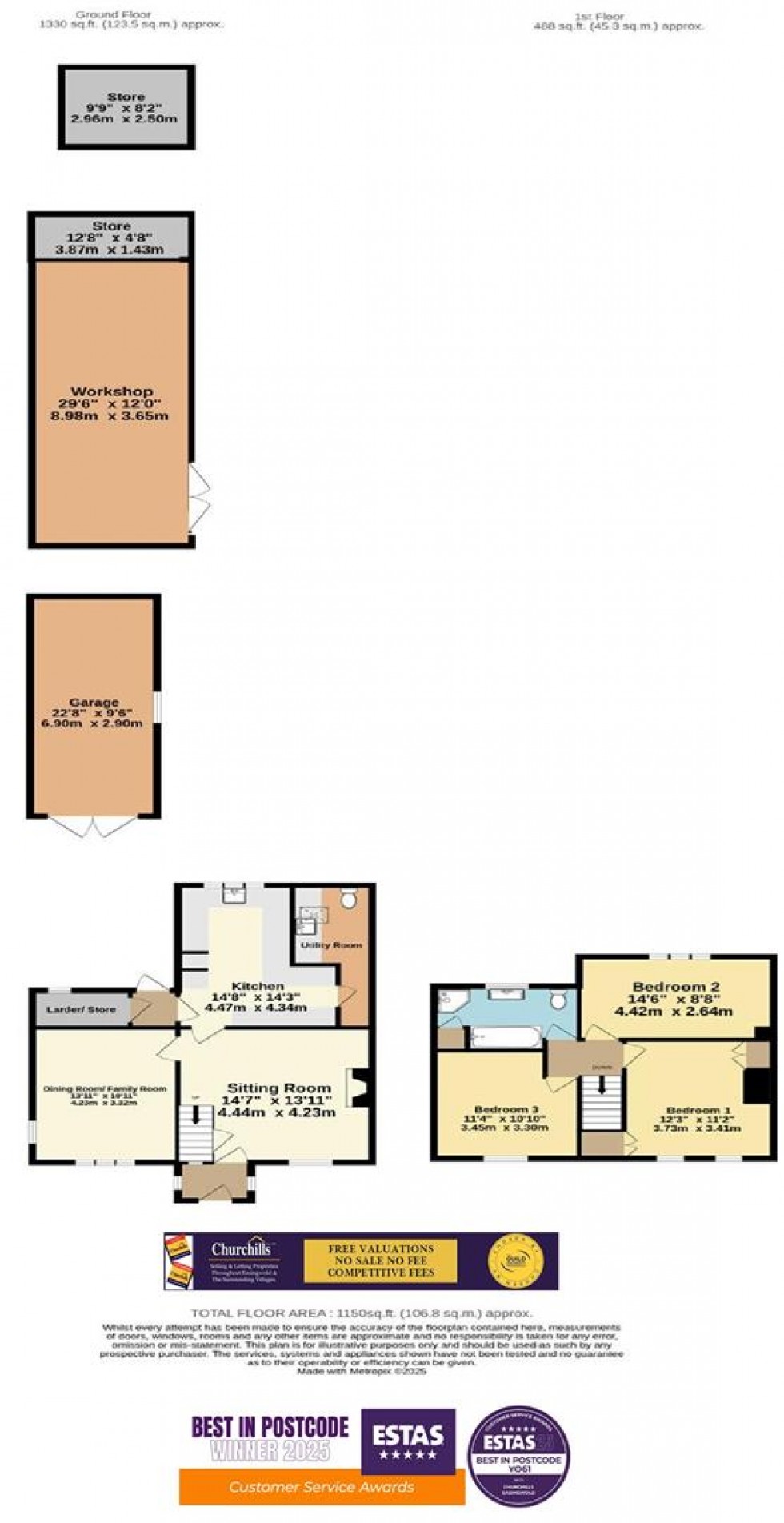Floorplan for Skates Lane, Sutton-On-The-Forest, York
