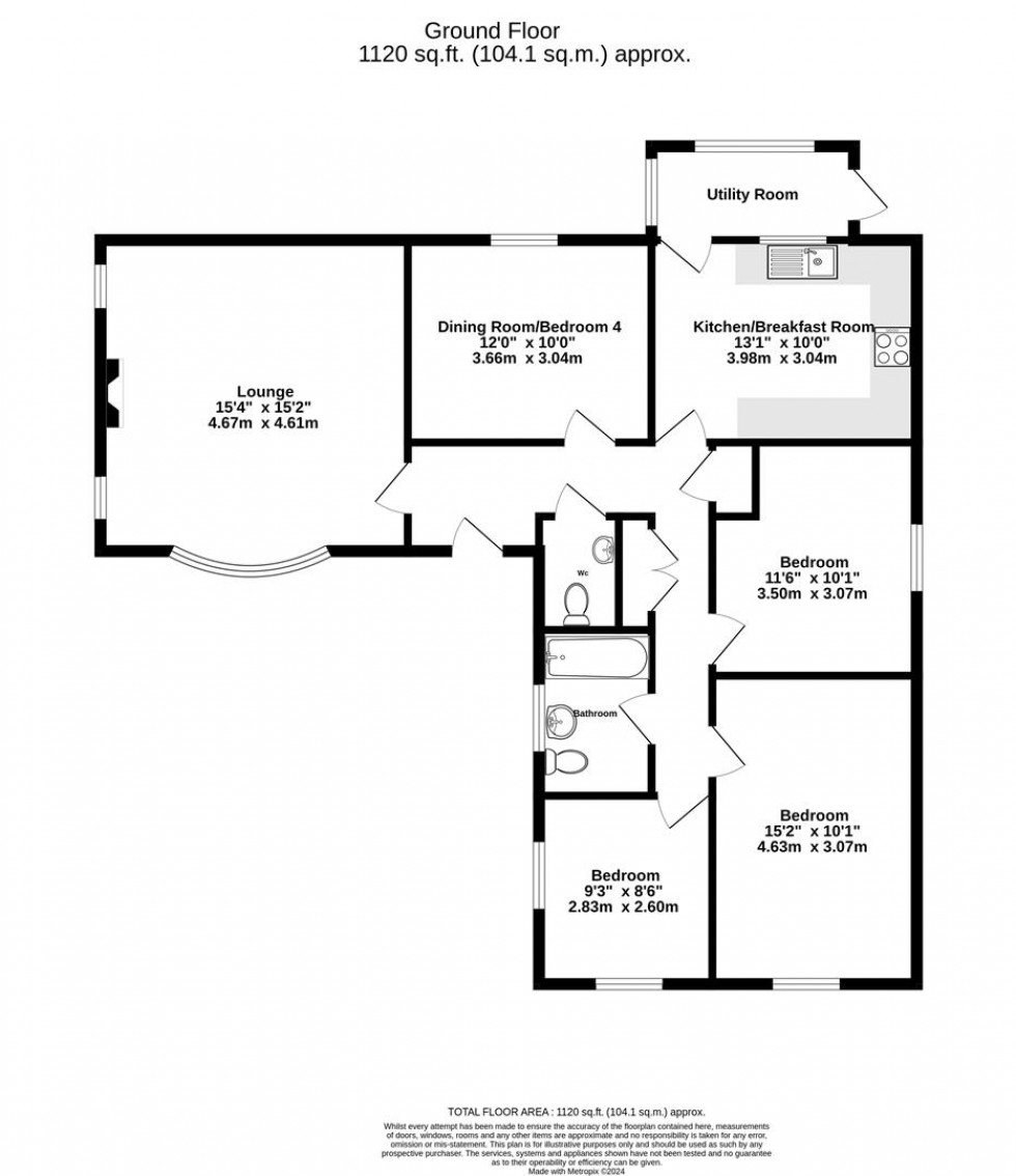 Floorplan for Back Lane South, Wheldrake, York
