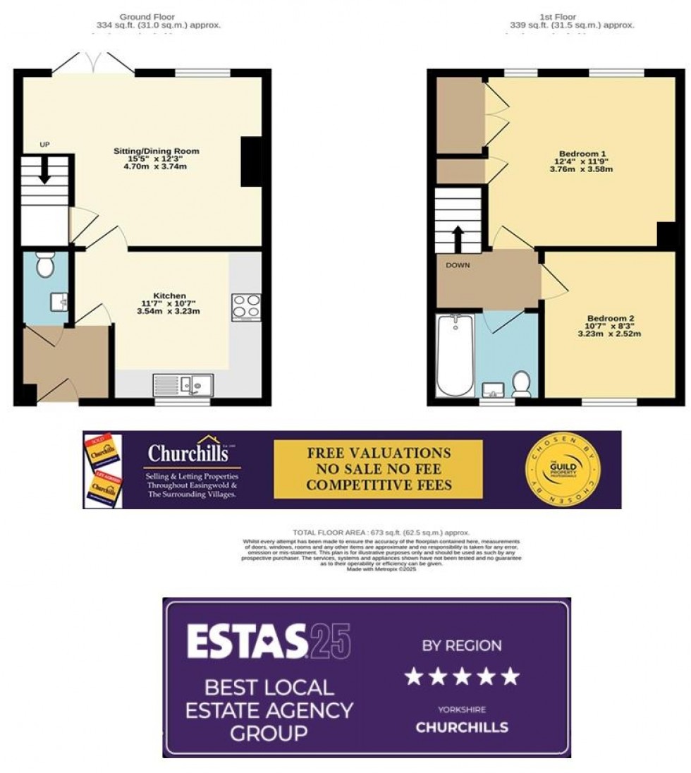 Floorplan for Back Lane, Easingwold, York