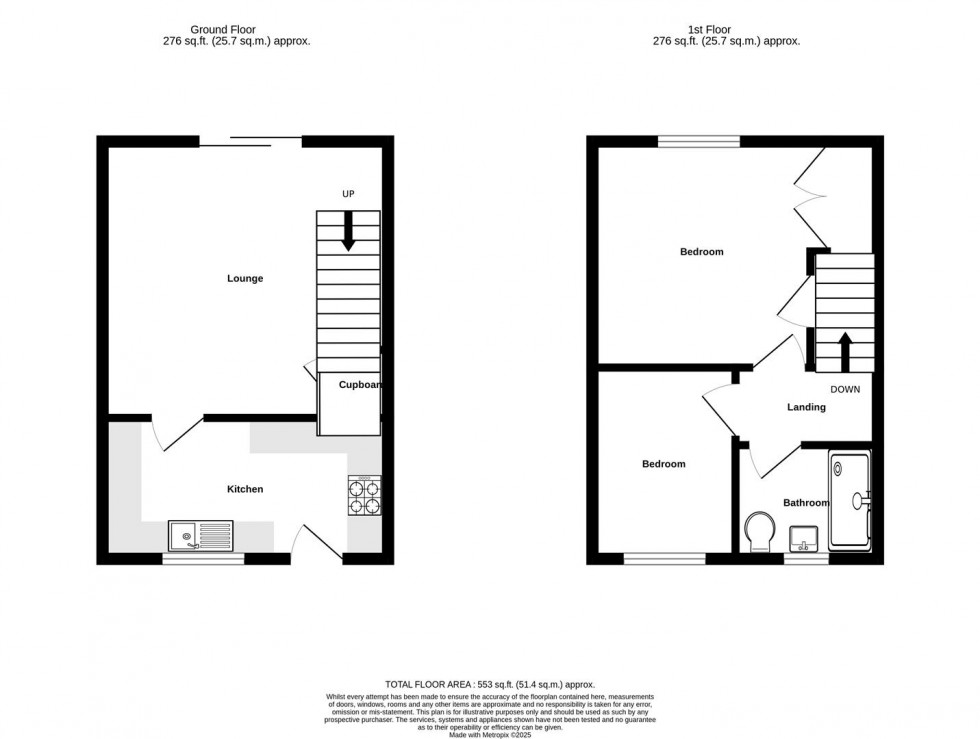 Floorplan for Roedeer Cottages, Raskelf, York