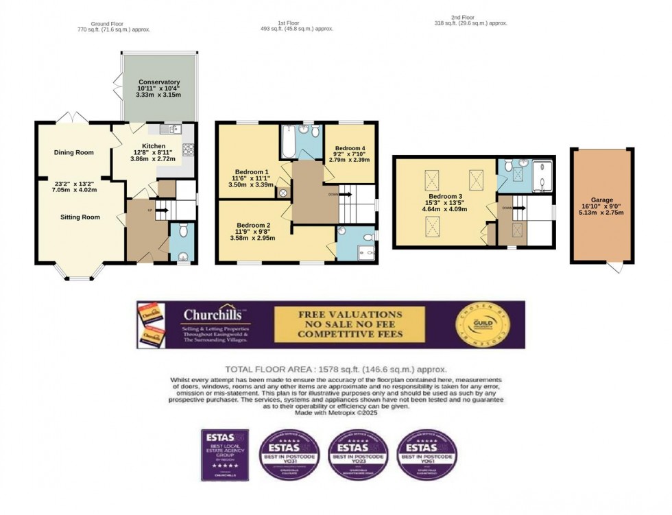 Floorplan for Prospect Avenue, Easingwold, York