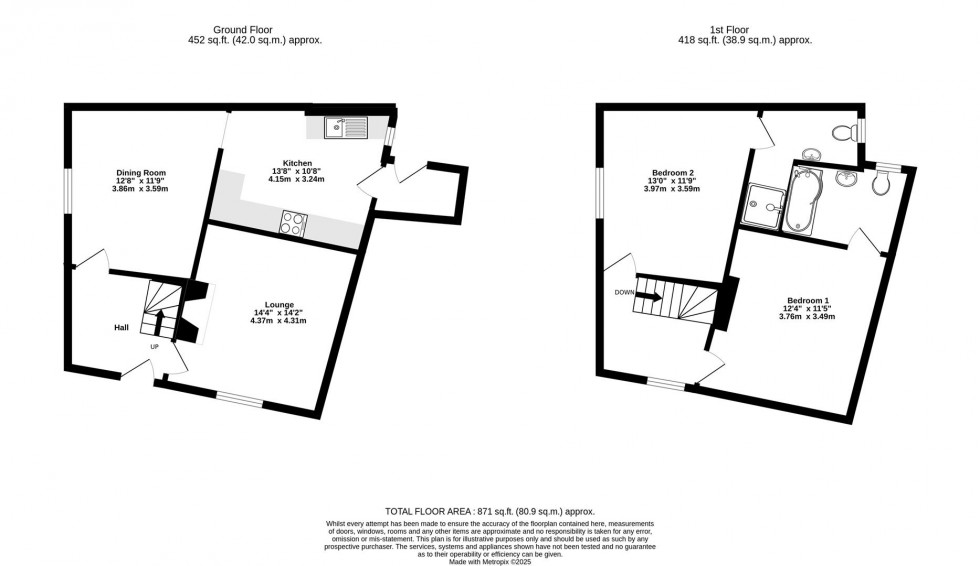 Floorplan for St. Helens Square, Market Weighton, York