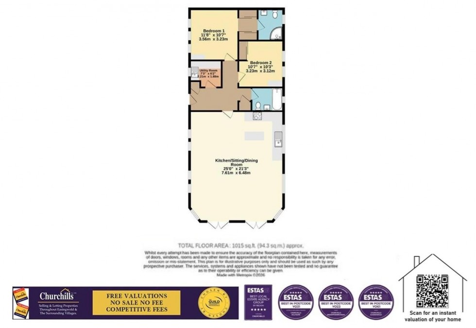 Floorplan for Abbots Green, York House Holiday Park, Balk