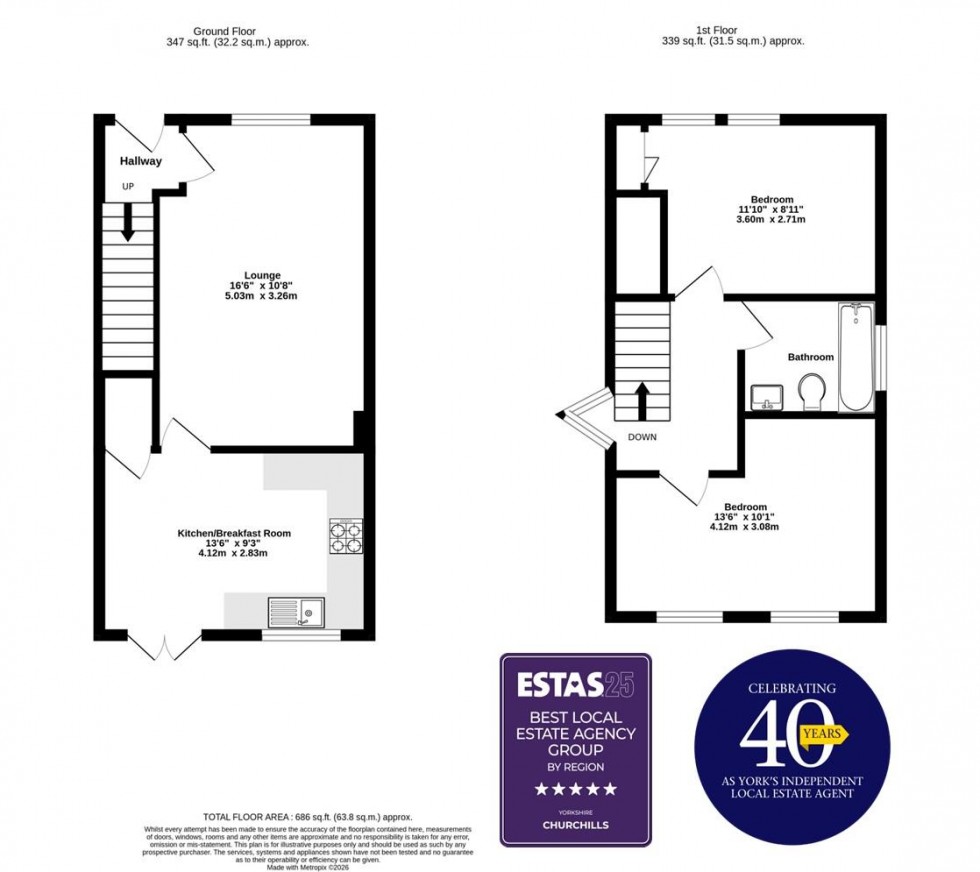 Floorplan for St. Pauls Mews, York