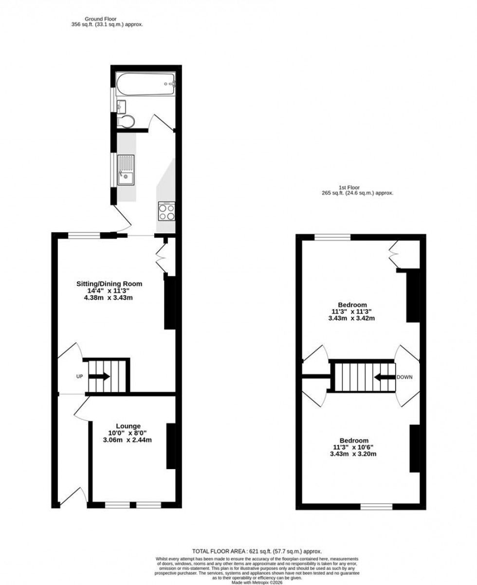Floorplan for 26 Curzon Terrace, York