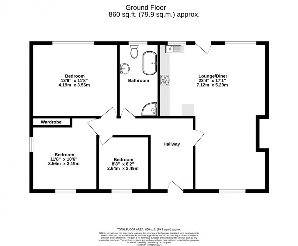 Floorplan for Mossburn Drive, Hovingham, York