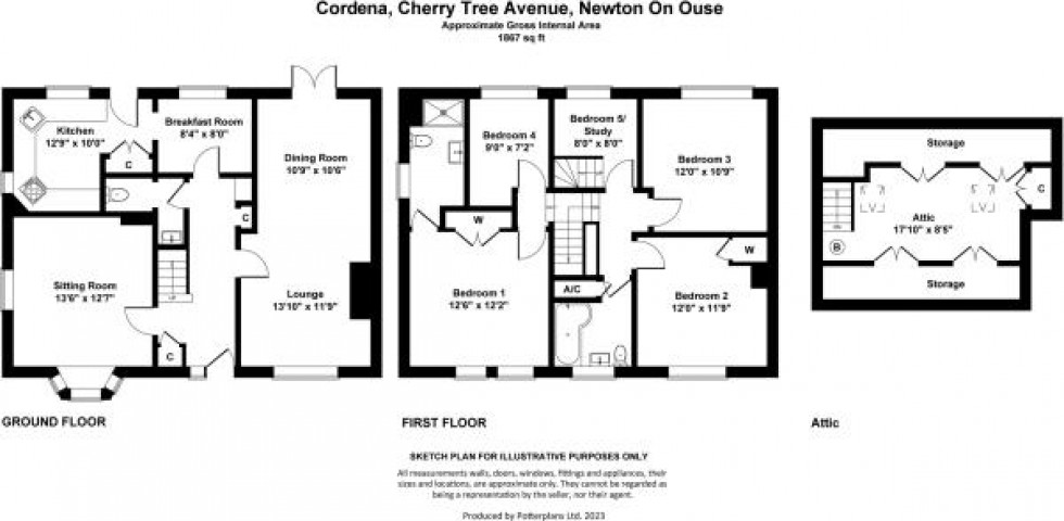 Floorplan for Cherry Tree Avenue, Newton On Ouse