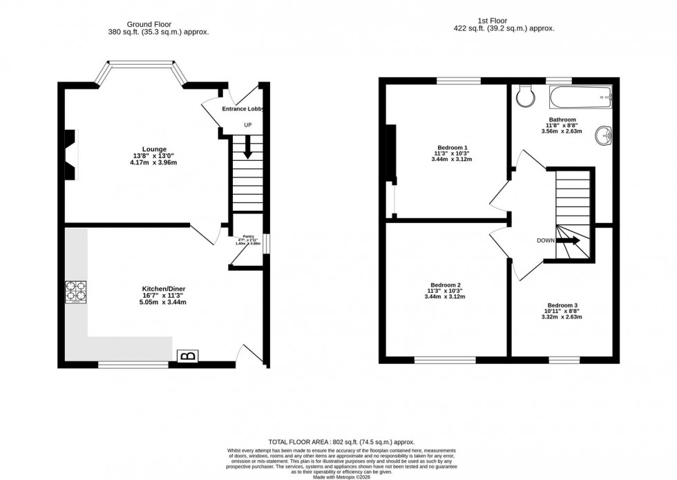 Floorplan for Rowntree Avenue, York
