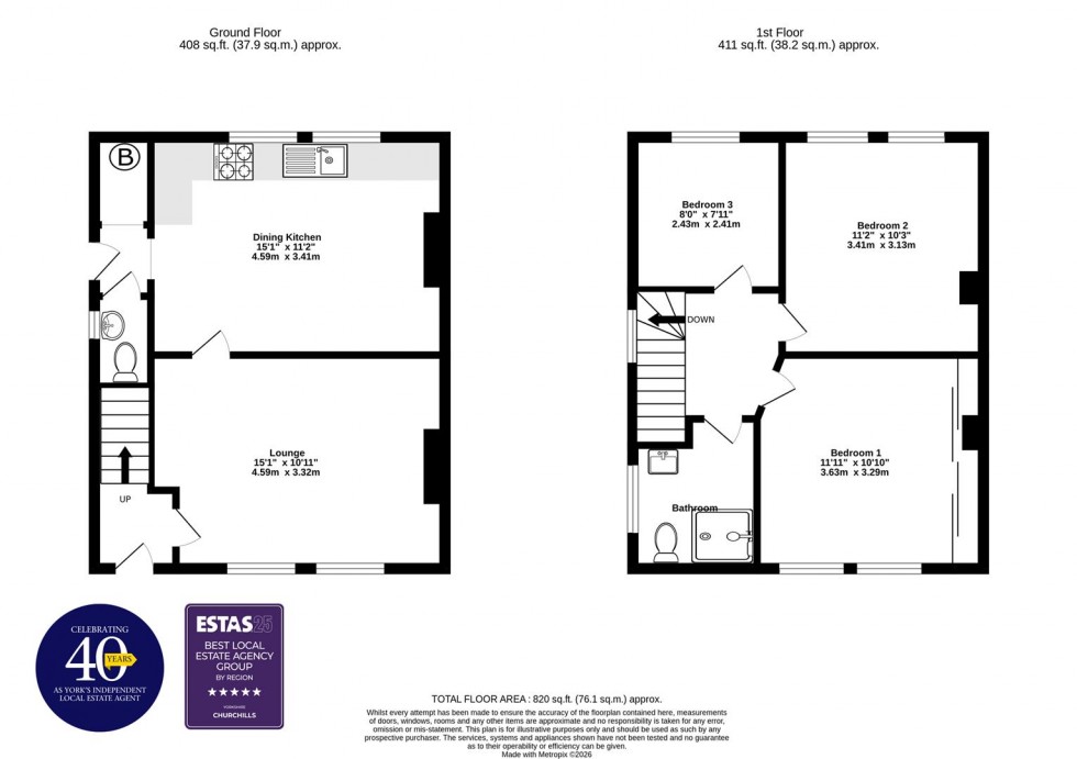 Floorplan for Wycliffe Avenue, York