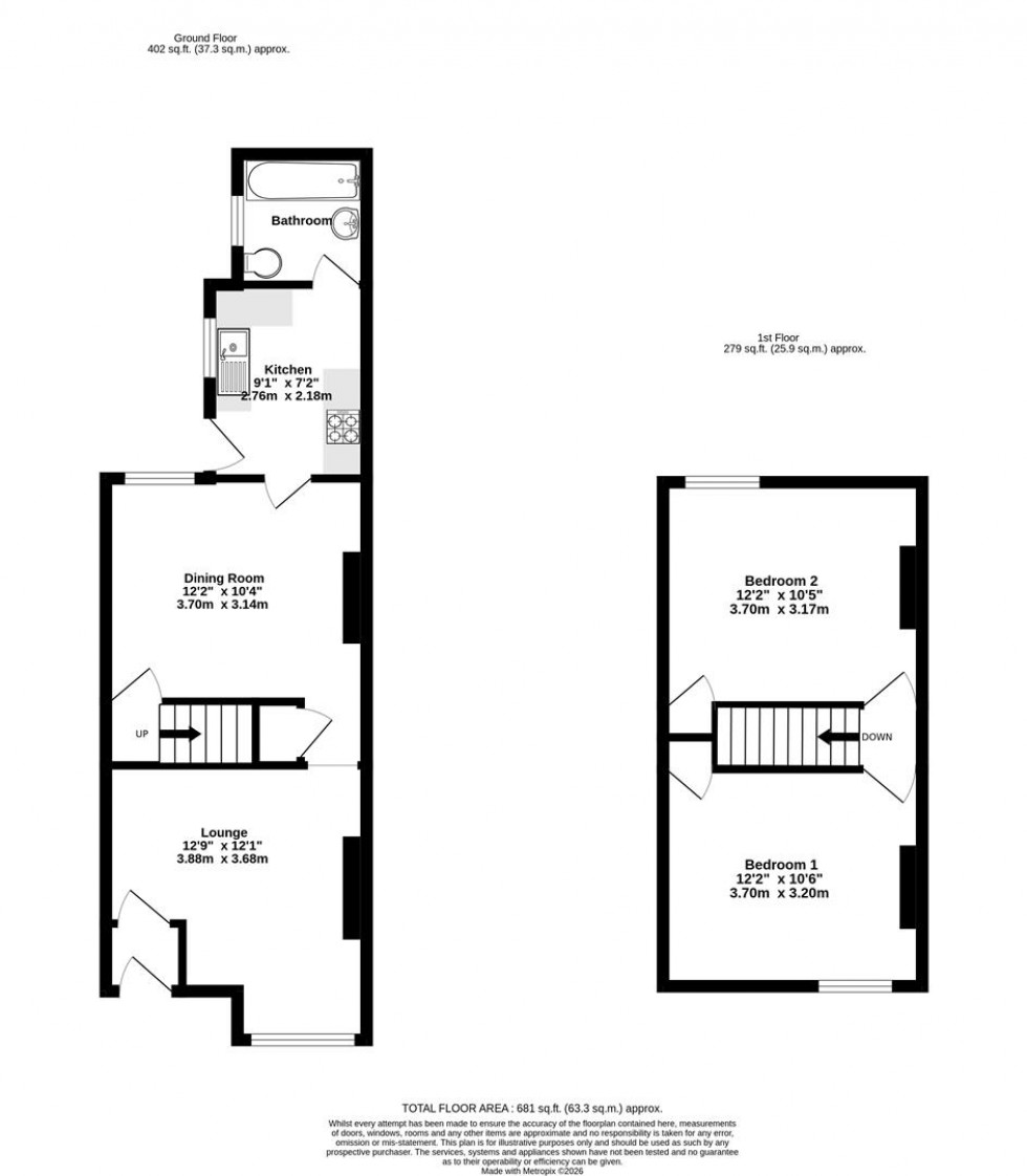 Floorplan for Balmoral Terrace, York