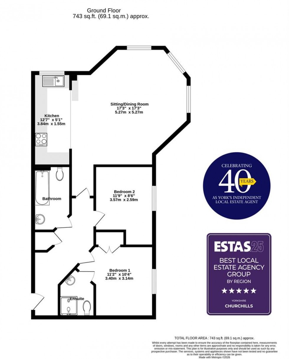 Floorplan for Principal Rise, Dringhouses, York