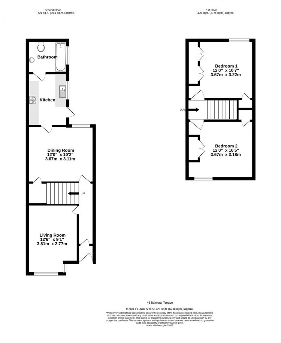Floorplan for Balmoral Terrace, York