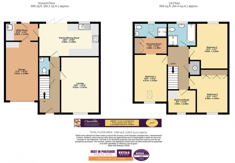 Floorplan for Broad Ford Drive, Brafferton, York
