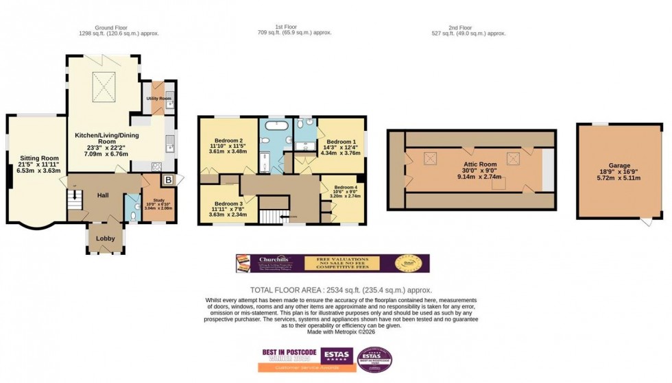 Floorplan for The Gowans, Sutton-On-The-Forest, York
