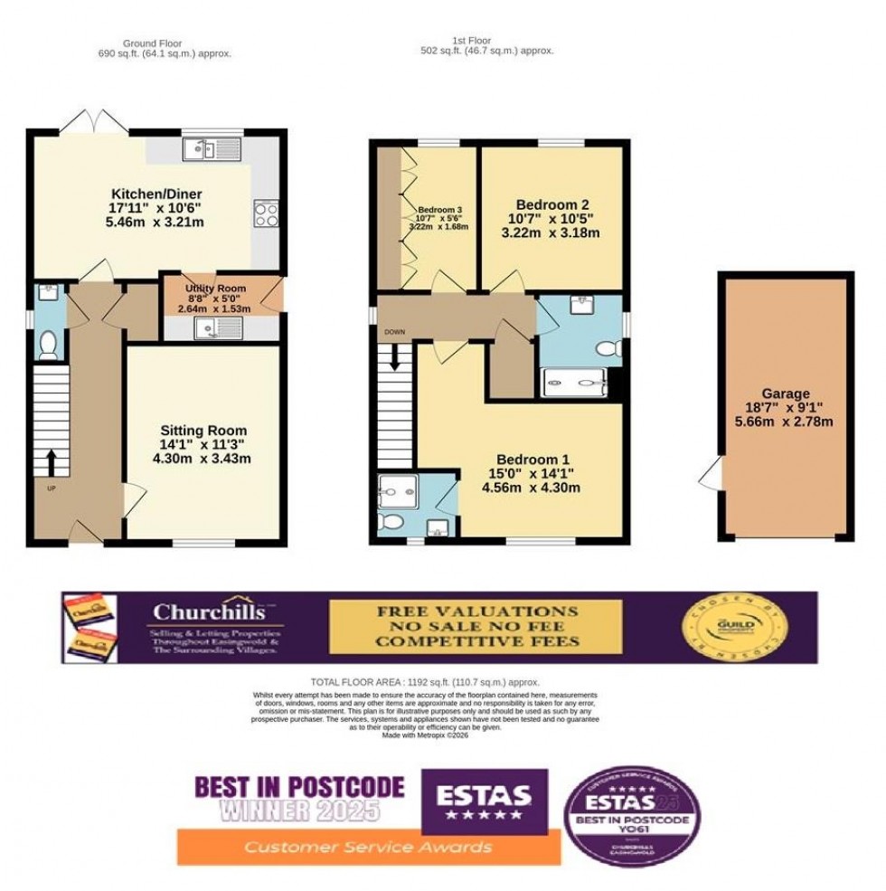 Floorplan for Pond View, Tollerton, York