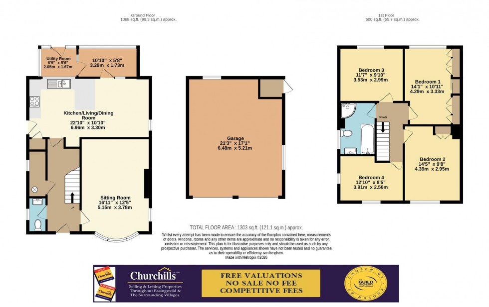 Floorplan for Huby Road, Sutton-On-The-Forest, York