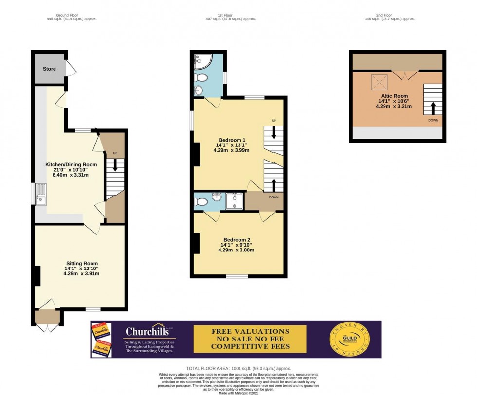 Floorplan for West Terrace, Husthwaite