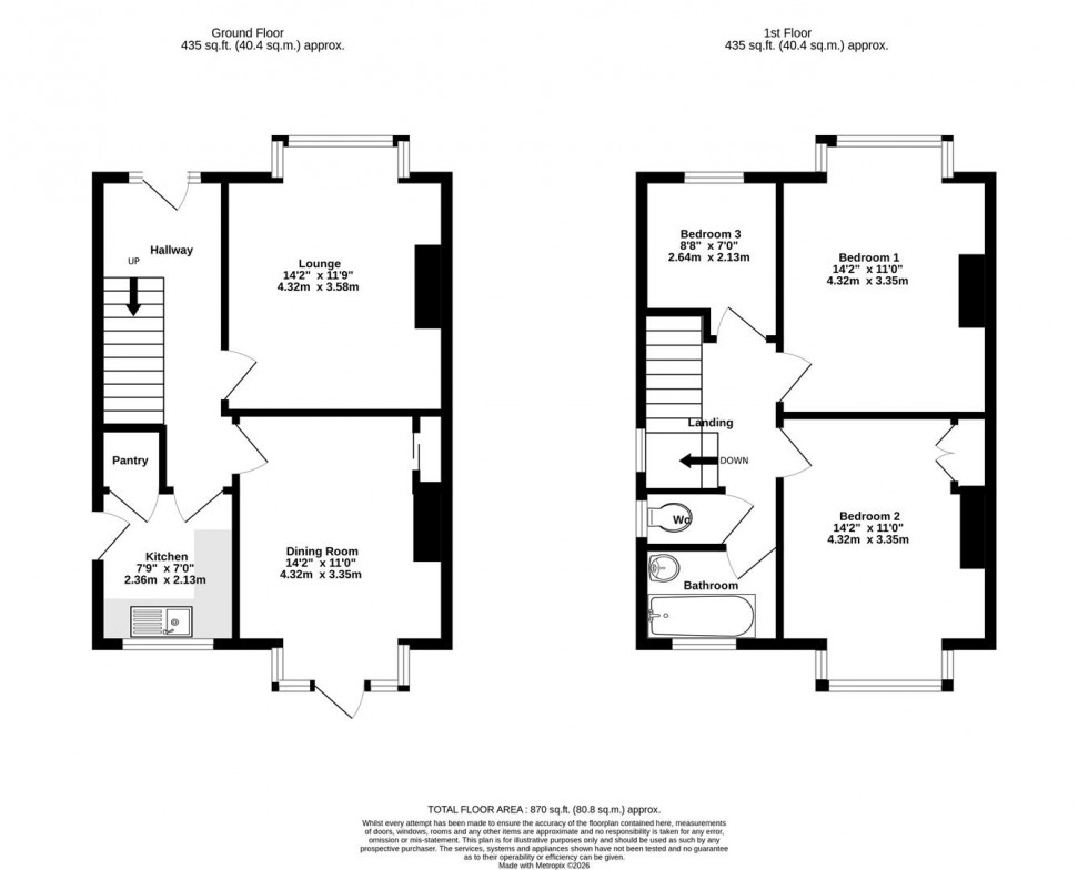 Floorplan for Eastfield Avenue, Haxby
