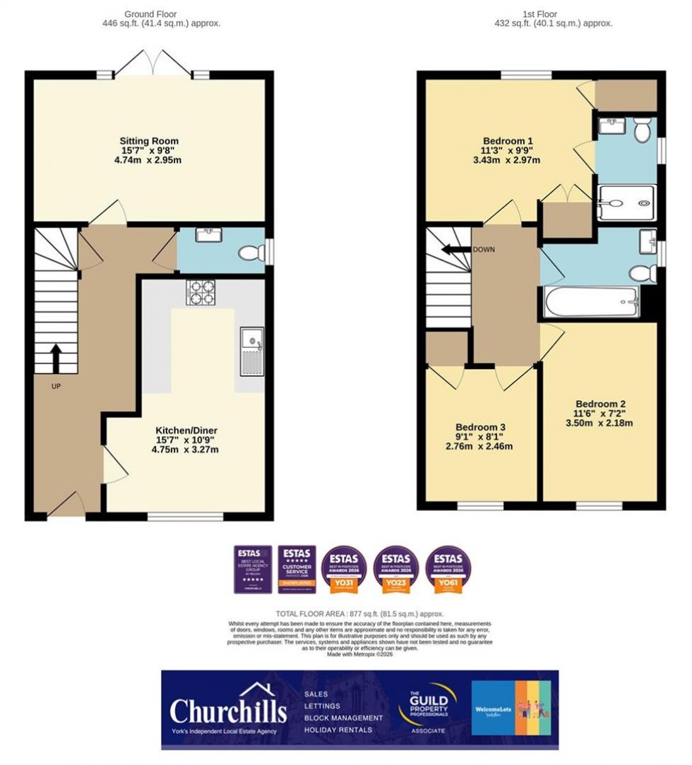 Floorplan for 49 Goldfinch Way, Easingwold, York