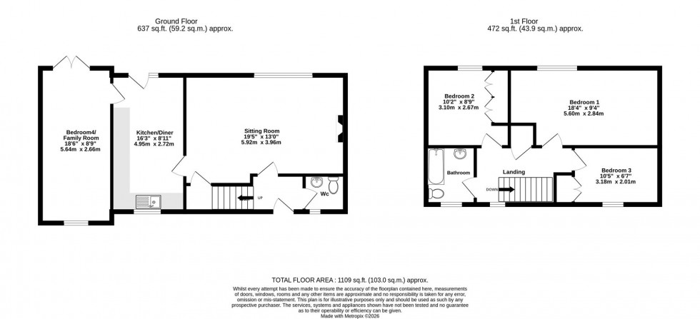 Floorplan for North Lane, Wheldrake