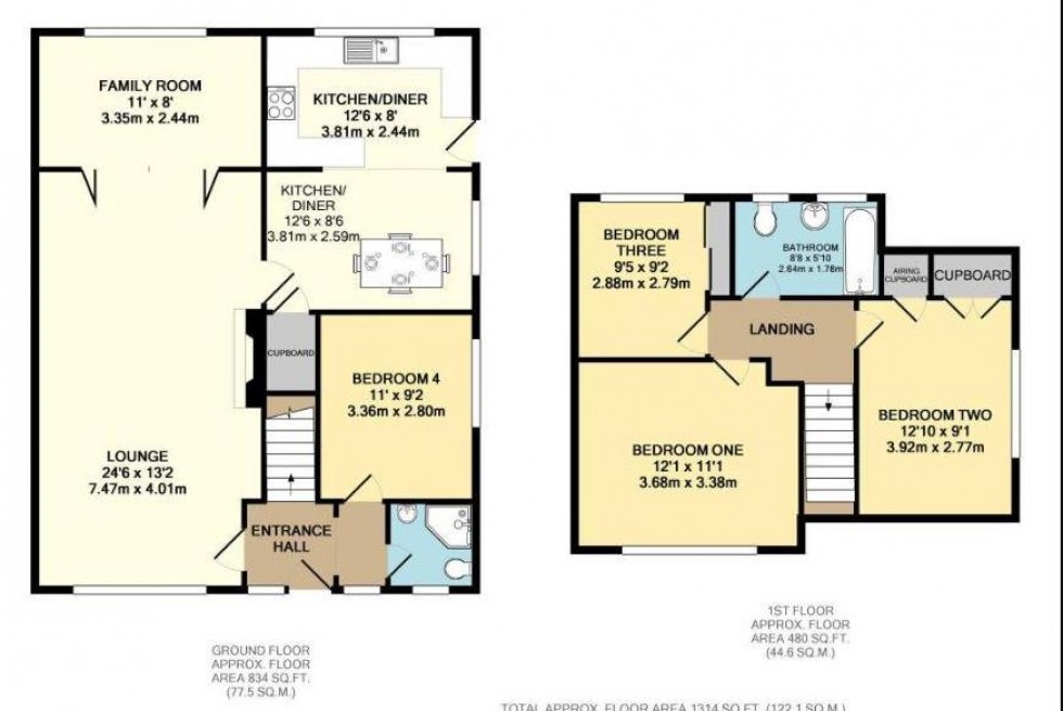 Floorplan for The Ruddings, Wheldrake