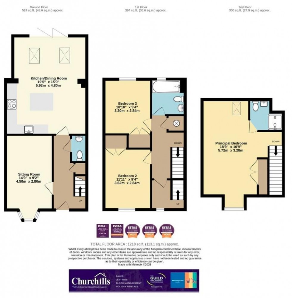 Floorplan for Occaney Close, Boroughbridge, York