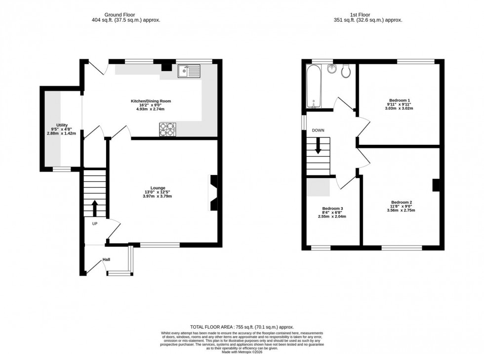 Floorplan for Mattison Way, Holgate
