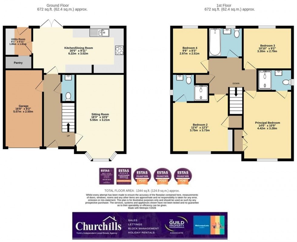 Floorplan for Wren Drive, Milby, Boroughbridge, York