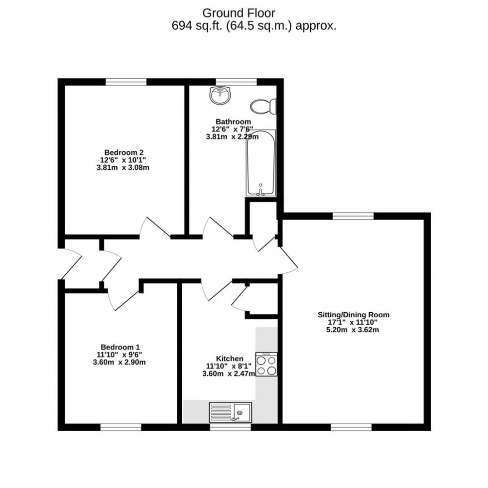 Floorplan for Hallfield Road, York