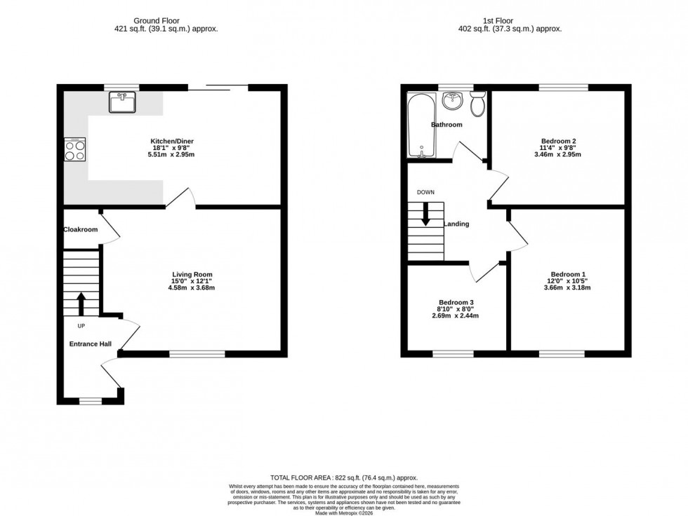 Floorplan for North Lane, Wheldrake